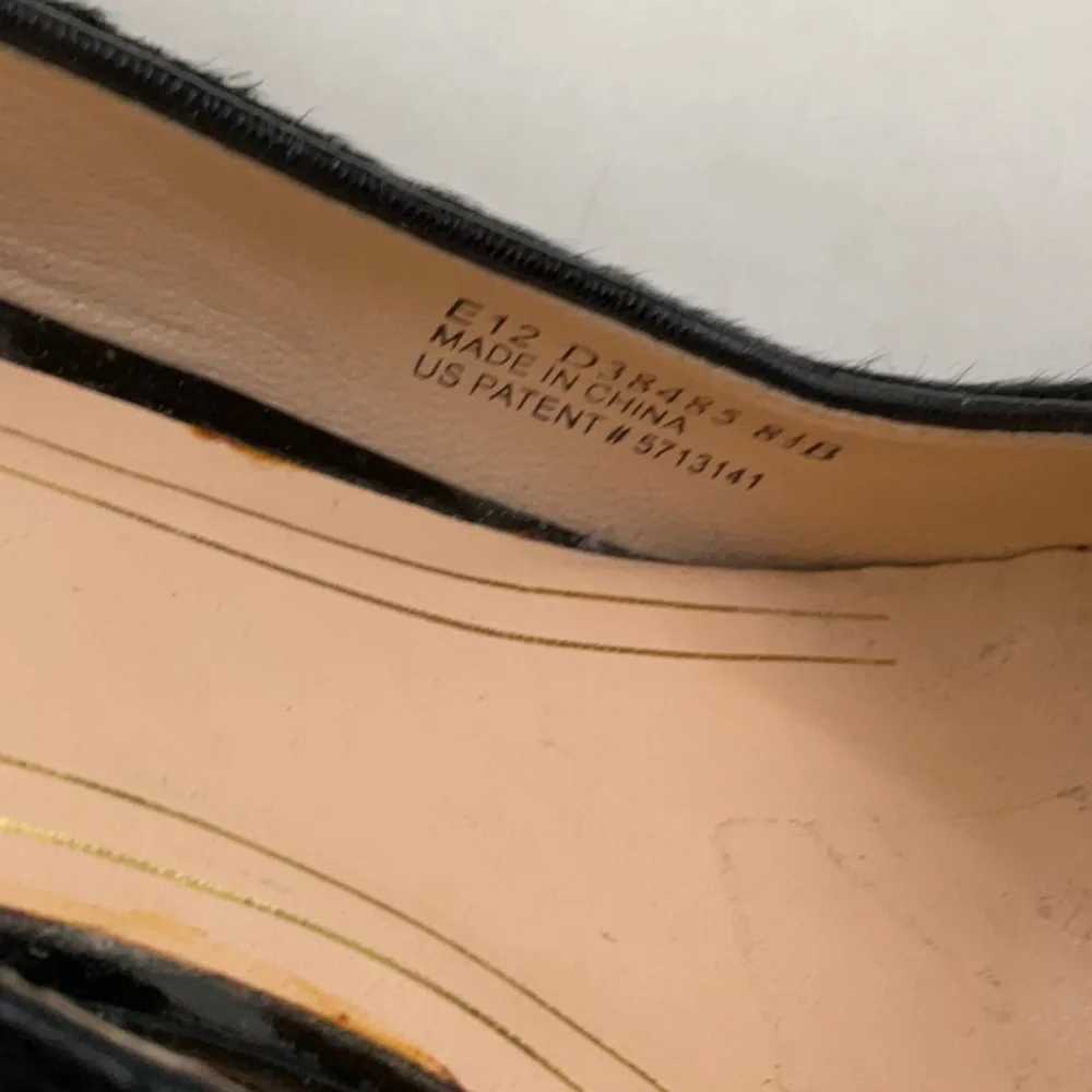 Cole Haan Cow hair Black High Heel Pumps with Blue Trim 8 1/2 new
